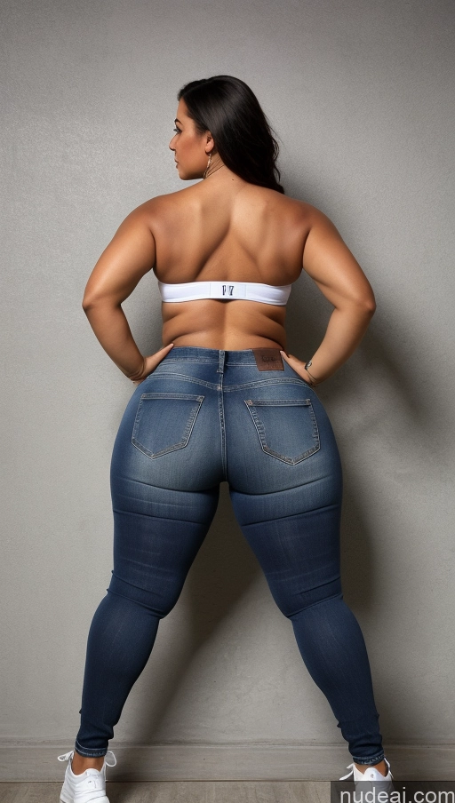 ai nude image of araffe butt lifter in jeans and white bra top pics of Athlete Big Hips Big Ass Jeans