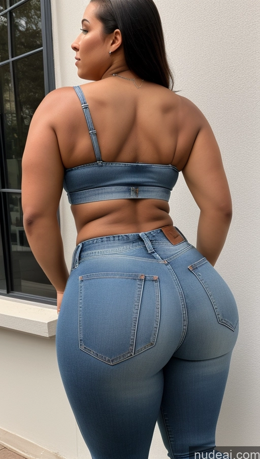 ai nude image of araffe butt lifter in a blue denim top and jeans pics of Athlete Big Hips Big Ass Jeans