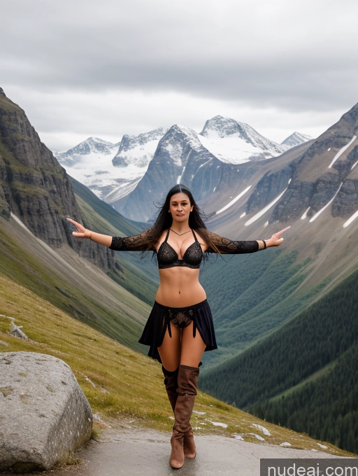 related ai porn images free for Lingerie Model One Beautiful Skinny Perfect Body 18 Perfect Boobs Long Hair Black Hair Mountains T-pose Viking