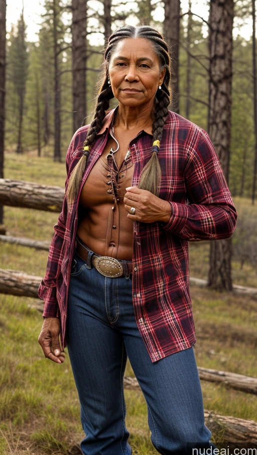 related ai porn images free for Muscular Dark Skin Thick Lumberjack Braided 70s Western Native American