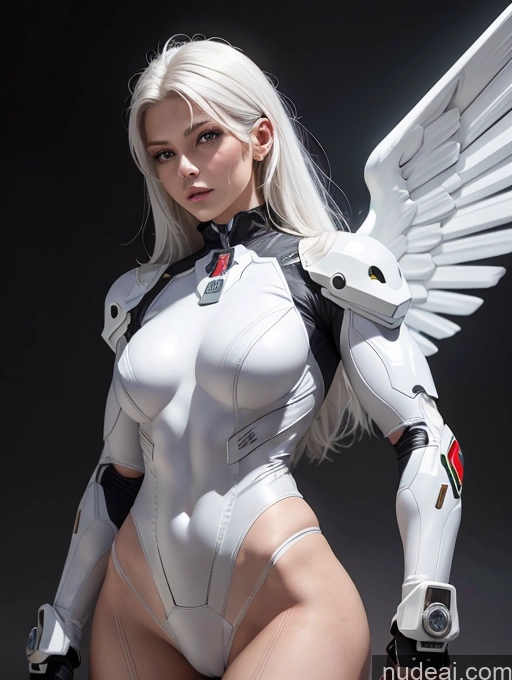 related ai porn images free for Angel White Hair Mech Suit Military Muscular Skinny Beautiful