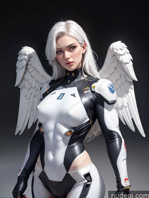 related ai porn images free for Angel White Hair Mech Suit Military Muscular Skinny Beautiful