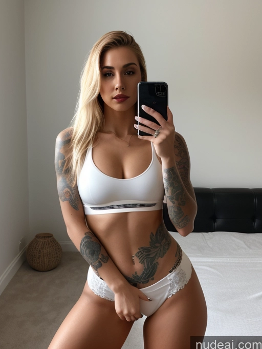 related ai porn images free for Woman Beautiful Tattoos Lipstick Big Ass Perfect Body 18 Seductive Blonde Straight White Mirror Selfie Bedroom Front View Spreading Legs Sports Bra Short Shorts