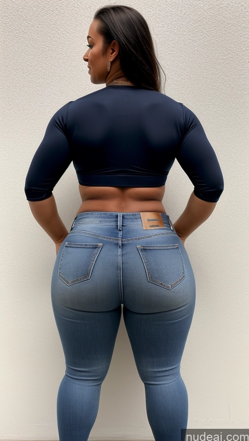 ai nude image of a close up of a woman in a black top and jeans pics of Athlete Big Ass Big Hips Jeans