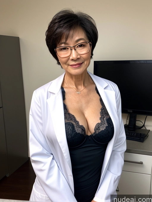 related ai porn images free for Milf Two Perfect Boobs Beautiful Glasses Perfect Body Short Hair 70s Chinese Bra Casual Doctor Lab Coat Cleavage Dark Lighting Detailed Sexy Face