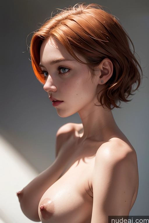 related ai porn images free for Woman One Perfect Boobs Beautiful Skinny 18 Ginger Bobcut British Side View