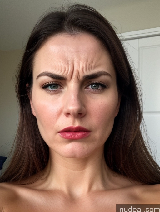 related ai porn images free for Woman One Busty Perfect Boobs Lipstick Fairer Skin 30s Slicked British Close-up View Sad Shocked Angry Brunette Big Hips Perfect Body Bright Lighting Legspread