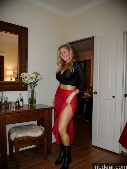 ai nude image of blond woman in a black top and red skirt posing in a room pics of Big Ass Big Hips Pubic Hair 18 Happy Blonde Ponytail British Wife Or Girlfriend Long Skirt Pantyhose Blouse Busty Perfect Boobs Thick Skinny Fat Full Frontal Boots Party