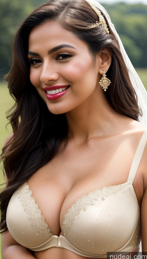 ai nude image of arafed woman in a wedding dress with a veil and a veillet pics of Miss Universe Model Huge Boobs Beautiful Lipstick Big Ass Fairer Skin 50s Happy Black Hair Skin Detail (beta) Close-up View Push-up Bra Sari Wedding Gold Jewelry Bright Lighting Meadow Persian