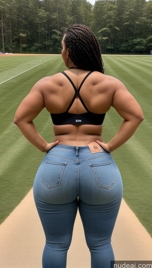 ai nude image of arafed woman in jeans standing on a baseball field pics of Big Ass Big Hips Jeans Athlete