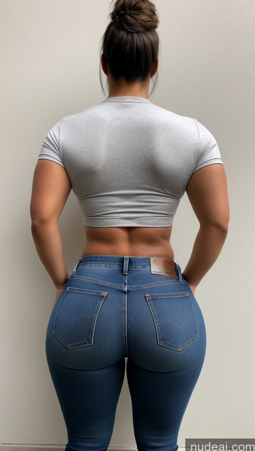 ai nude image of araffe butt lifter in a tight cropped top and jeans pics of Big Ass Big Hips Jeans Athlete