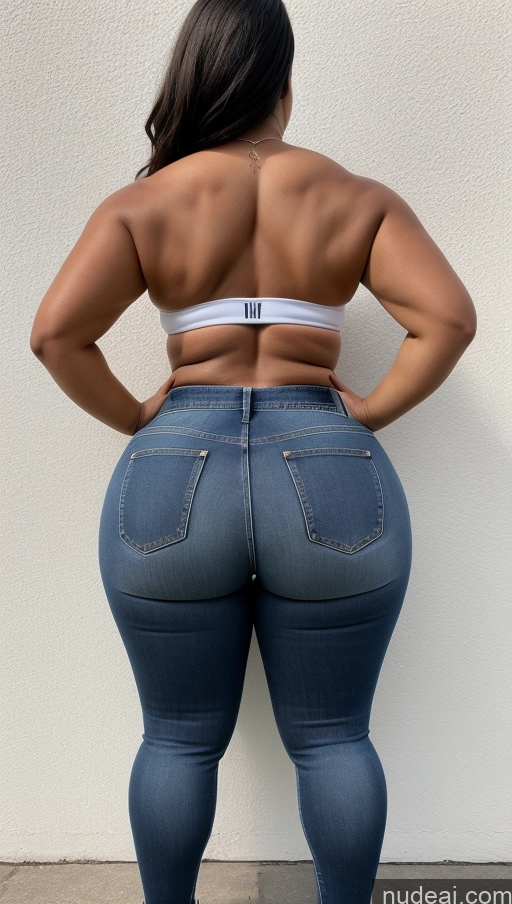 ai nude image of a close up of a woman in jeans with a white bra top pics of Athlete Big Ass Big Hips Jeans