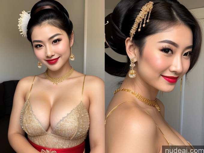 ai nude image of there is a woman with a very big breast and a very pretty dress pics of Lipstick Perfect Body Pubic Hair 18 Happy Pixie Japanese Geisha Cleavage Gold Jewelry Busty Perfect Boobs Pearl Jewelry