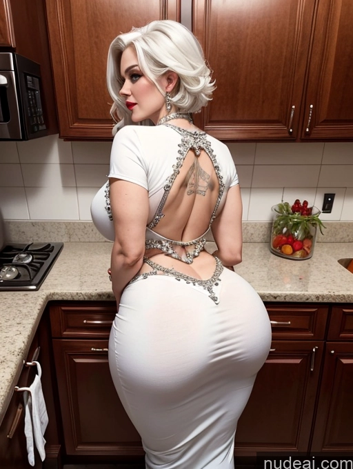 related ai porn images free for Milf Devil Diamond Jewelry White Hair Back View Big Ass Big Hips Fat Kitchen