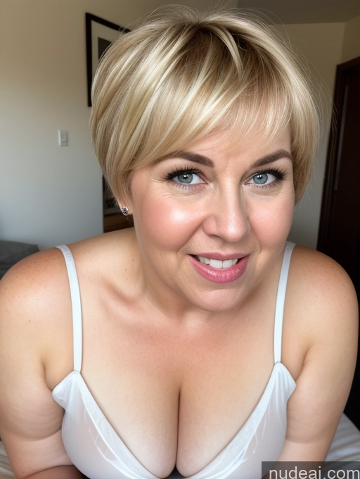 ai nude image of blond woman with big tits posing on bed in white bra top pics of Czech Blonde Pixie Fat Bedroom Dress Nightgown Simple Satin Blowjob Happy Angry 70s Transparent Cleavage