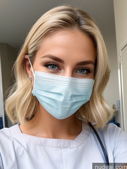 related ai porn images free for Beautiful Sexy Face Detailed Model Blonde 20s Hospital Gloves Face Mask Nurse