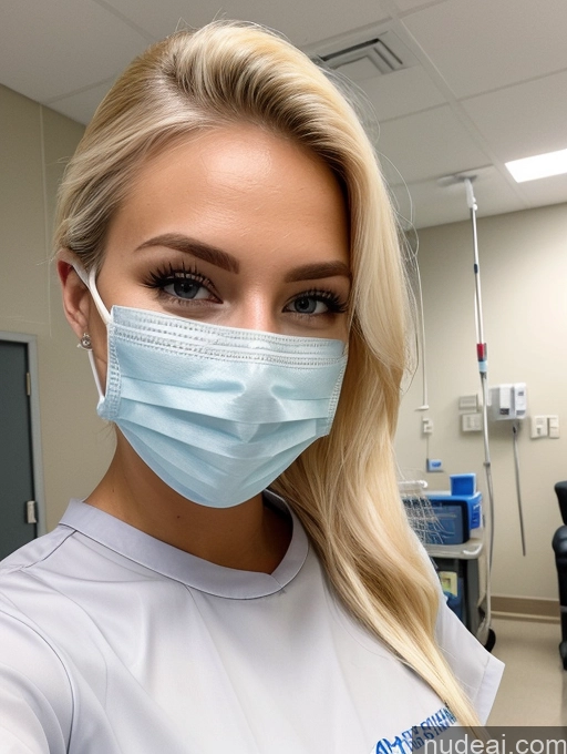 related ai porn images free for Beautiful Sexy Face Detailed Model Blonde 20s Hospital Gloves Face Mask