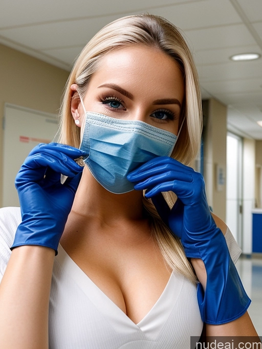 related ai porn images free for Beautiful Sexy Face Detailed Model Blonde 20s Hospital Gloves Face Mask