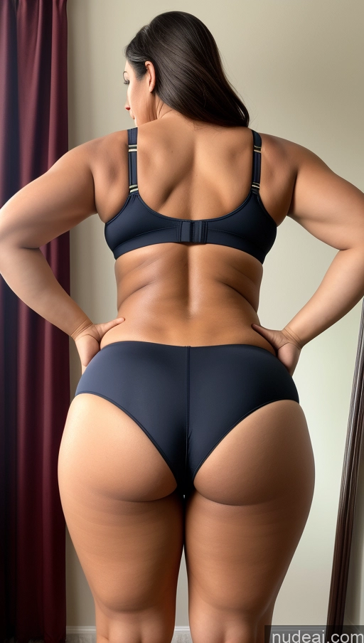 ai nude image of araffe woman in a black bikini and panties standing in front of a mirror pics of Big Ass Big Hips Athlete Underwear