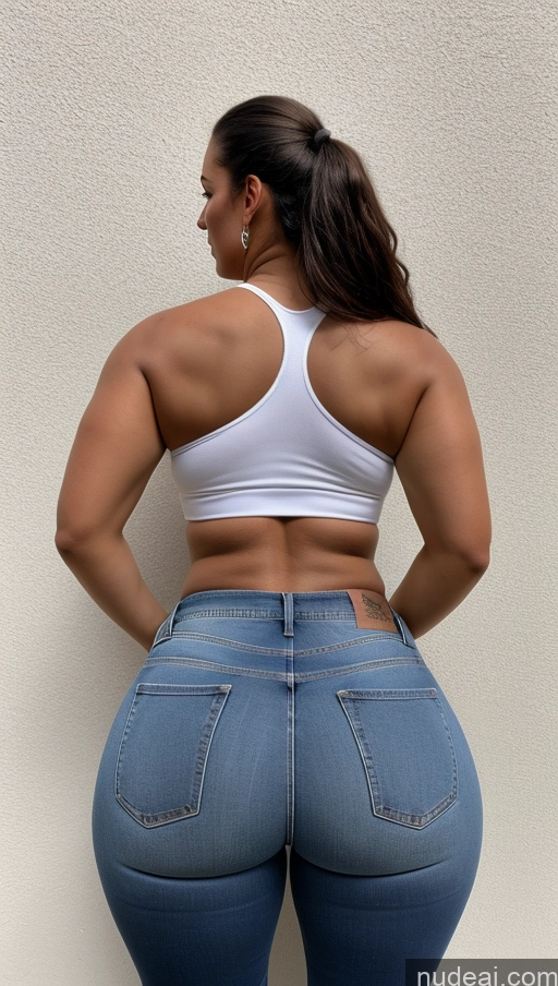 ai nude image of araffe butt lifter in a white top and blue jeans pics of Big Ass Big Hips Athlete Jeans