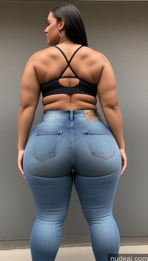 ai nude image of a close up of a woman in jeans with a back view of her butt pics of Athlete Big Ass Big Hips Jeans