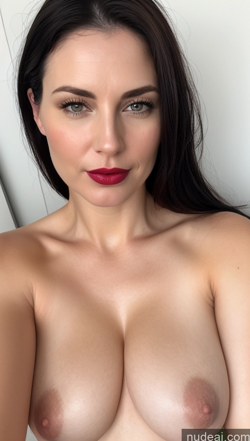 related ai porn images free for Woman One Lipstick Fairer Skin Black Hair Close-up View Busty Perfect Boobs 40s Slicked White