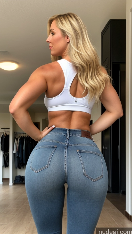 ai nude image of araffe butt lifter in jeans showing off her butt pics of Big Ass Big Hips Athlete Jeans Blonde