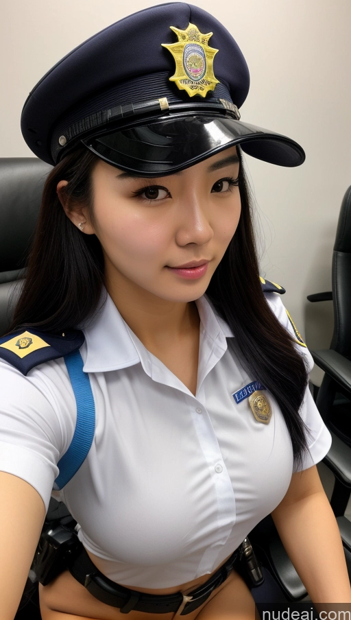 ai nude image of arafed asian woman in uniform sitting in a chair pics of Athlete Perfect Boobs 18 Bangs Chinese Skin Detail (beta) Cumshot Cosplay Police Detailed Office