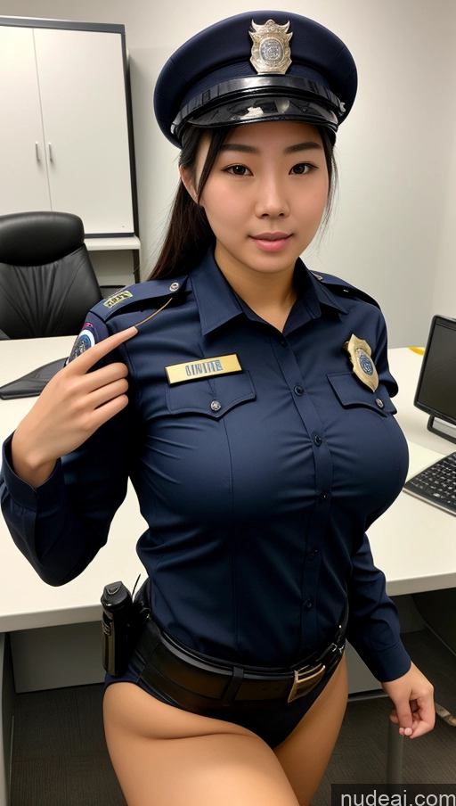 ai nude image of araffe dressed in a police uniform posing for a picture pics of Athlete Perfect Boobs 18 Bangs Chinese Skin Detail (beta) Cumshot Cosplay Police Detailed Office