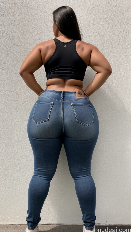 ai nude image of araffe butt lifter in a black top and jeans pics of Athlete Big Ass Big Hips Jeans