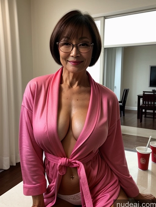 related ai porn images free for Milf Several Perfect Boobs Beautiful Glasses Skinny Perfect Body Short Hair 60s Chinese Party Bathrobe Bra Detailed Sexy Face