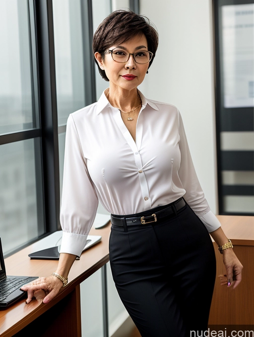 related ai porn images free for Milf Perfect Boobs Beautiful Glasses Perfect Body Short Hair 60s Chinese Office Blouse Casual Professor Stylish Suit Cleavage Dark Lighting Detailed Sexy Face