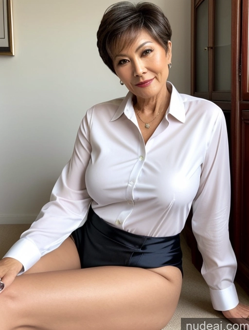 ai nude image of there is a woman sitting on the floor wearing a skirt pics of Milf Perfect Boobs Thick Perfect Body Pubic Hair 60s Pixie Chinese Spreading Legs Nude Blouse Casual Professor Shirt Stylish Suit Detailed