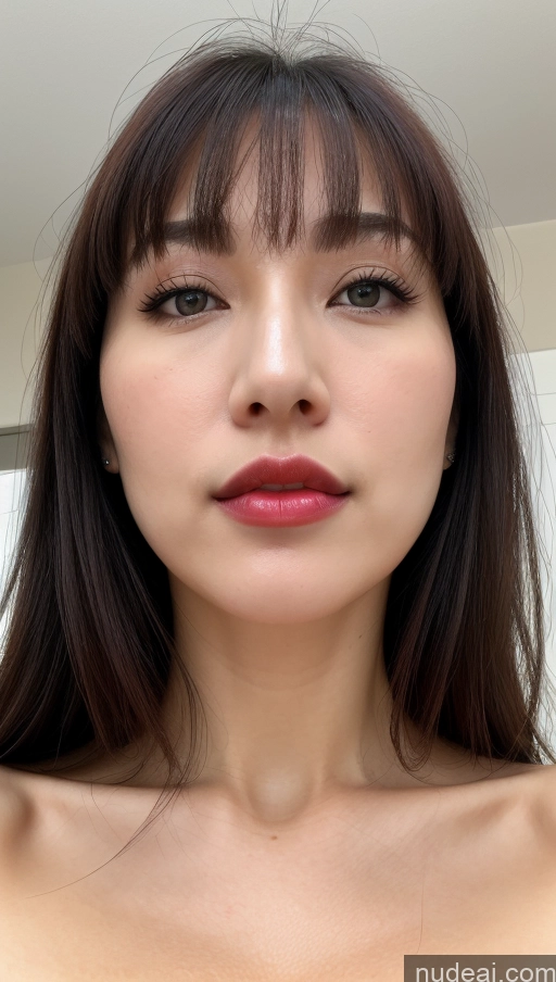 related ai porn images free for Woman One Huge Boobs Beautiful Lipstick Fairer Skin Black Hair Close-up View Simple 30s Detailed Bangs Korean