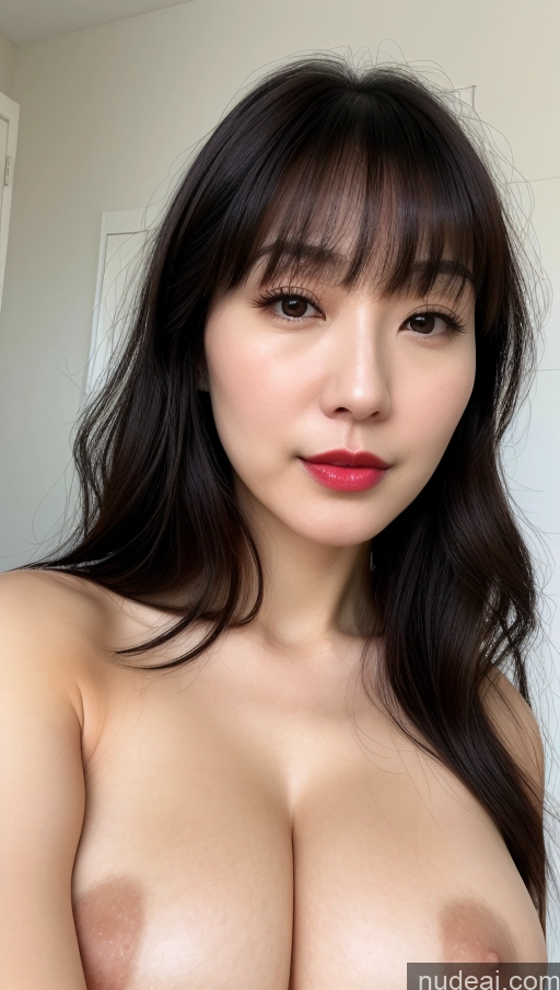 related ai porn images free for Woman One Huge Boobs Beautiful Lipstick Fairer Skin Black Hair Close-up View Simple 30s Detailed Bangs Korean