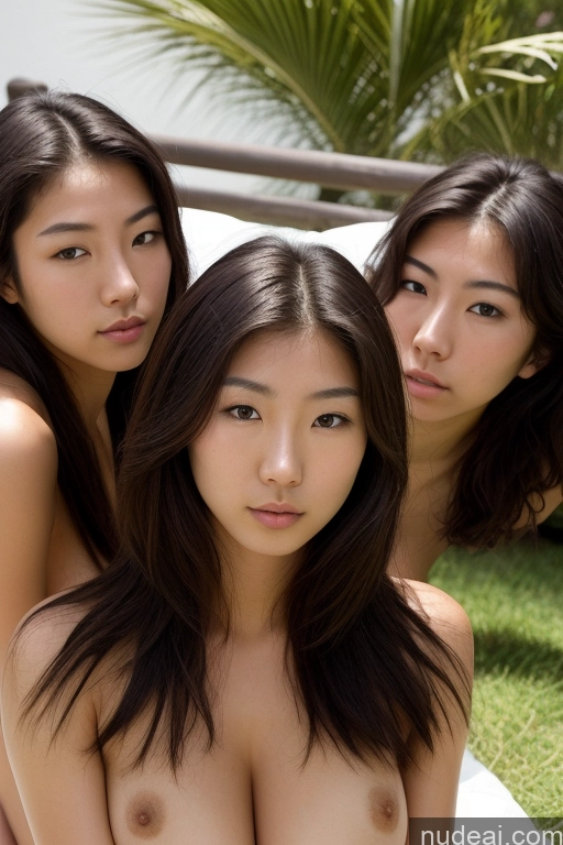 ai nude image of three asian women posing naked in a garden with a bed pics of Lingerie Model One Small Tits Big Ass Small Ass Skinny Abs Thick Long Legs Short Tall Perfect Body Long Hair 18 Serious Front View On Back Huge Boobs Japanese