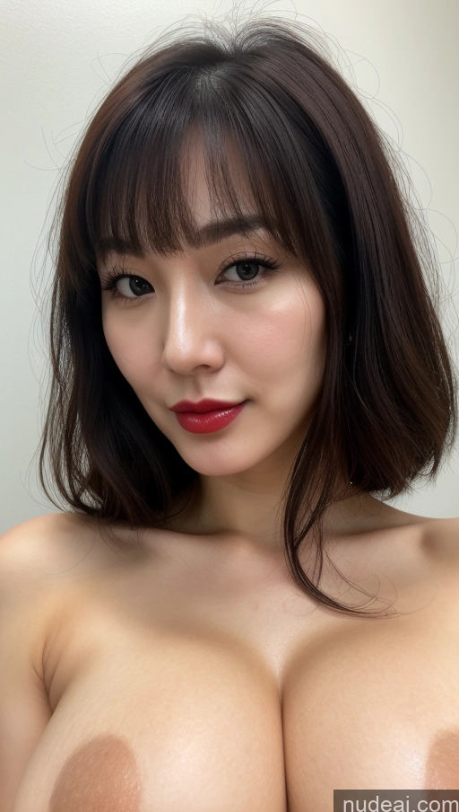 related ai porn images free for Woman One Huge Boobs Beautiful Lipstick Fairer Skin Black Hair Close-up View Detailed Simple 30s Korean Bangs