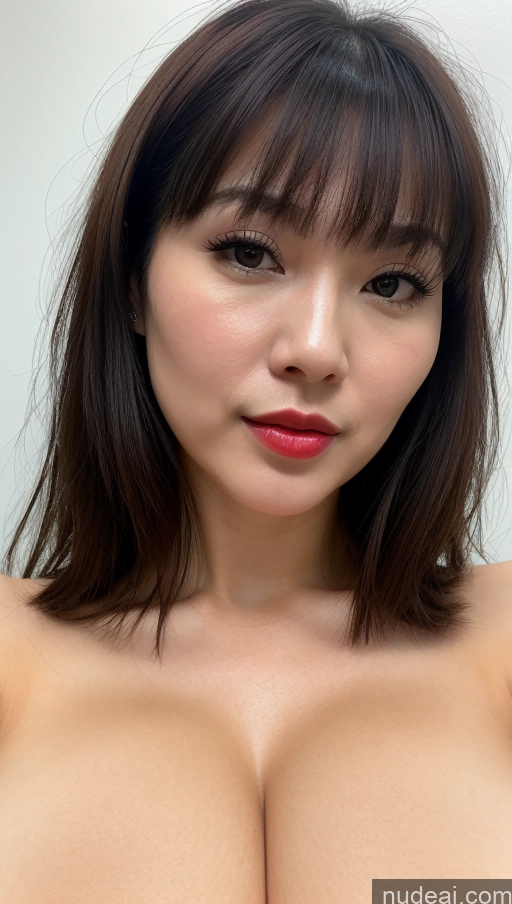 related ai porn images free for Woman One Huge Boobs Beautiful Lipstick Fairer Skin Black Hair Close-up View 30s Bangs Vietnamese Simple Detailed