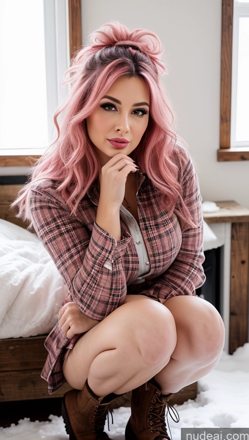 related ai porn images free for Busty Beautiful Big Ass 50s Messy Sexy Face Blouse Boots Mini Skirt Pouting Lips Seductive Thick Pink Hair Snow Lumberjack