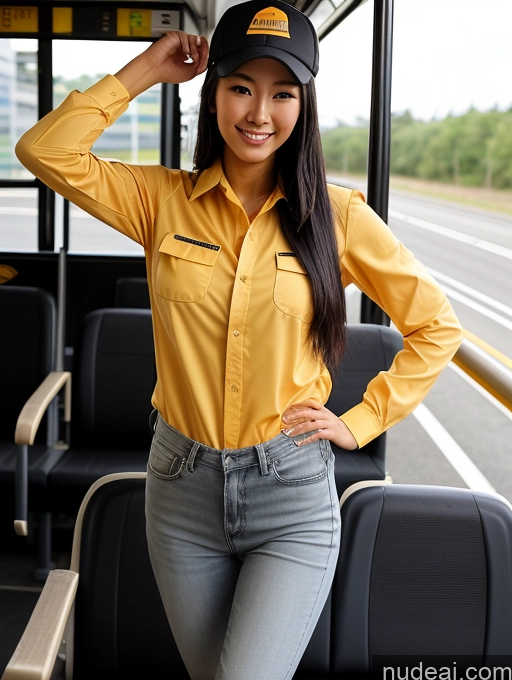 related ai porn images free for One Oiled Body Long Legs Small Ass Beautiful Perfect Boobs 20s Black Hair Long Hair Japanese Woman Construction Worker Front View Bus