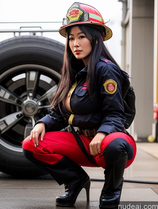 related ai porn images free for One Long Legs Beautiful Perfect Boobs 20s Black Hair Long Hair Japanese Woman Front View Firefighter Squatting Huge Boobs Big Ass