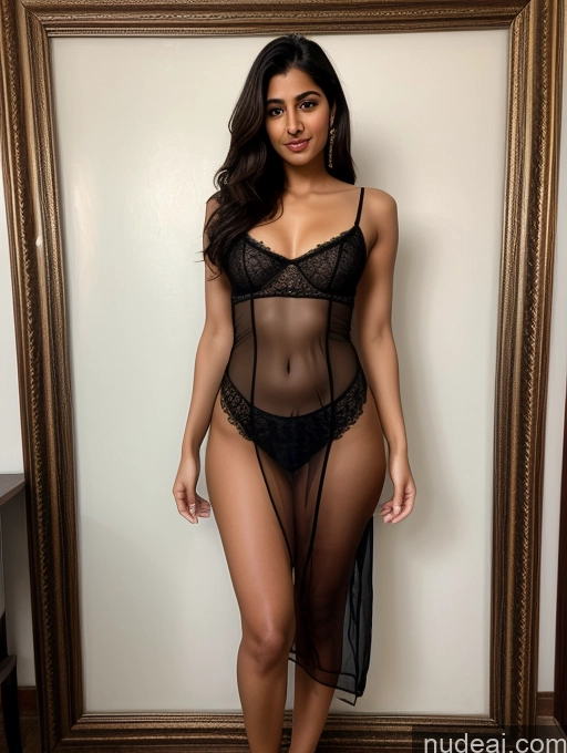 ai nude image of araffe woman in a black lingerie posing in front of a mirror pics of Beautiful Perfect Body Pubic Hair Dark Skin Arabic Detailed Small Tits 20s Dress Transparent Partially Nude Perfect Boobs Small Ass Skinny Victorian Sari