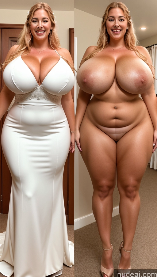 ai nude image of arafed woman in a white dress and a woman in a white dress pics of Huge Boobs Perfect Boobs Thick Perfect Body Blonde Big Hips Big Ass Busty Irish Wedding Happy Wine Onoff