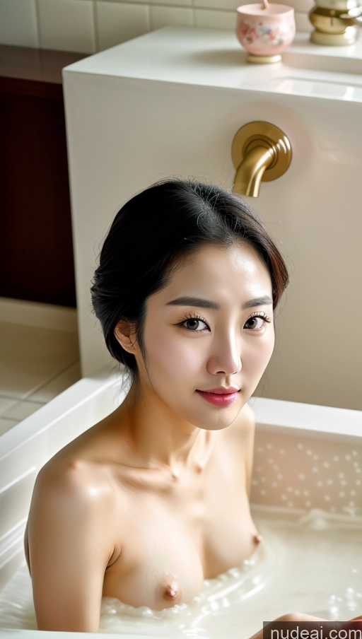 ai nude image of there is a woman sitting in a bathtub with a glass of water pics of Cum Bathtub Mami Korean