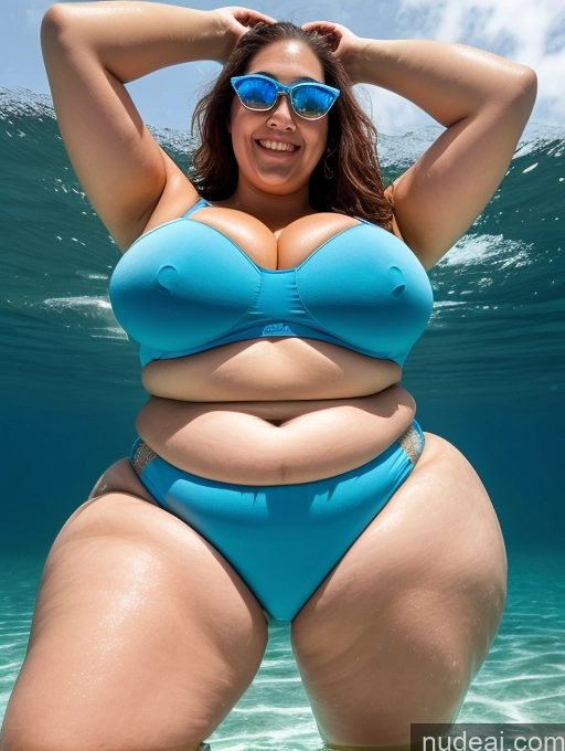 related ai porn images free for Woman One Busty Huge Boobs Sunglasses Lipstick Big Ass Thick Chubby Fat Big Hips 20s Happy Brunette Ponytail White Front View T-pose Sports Bra Underwater