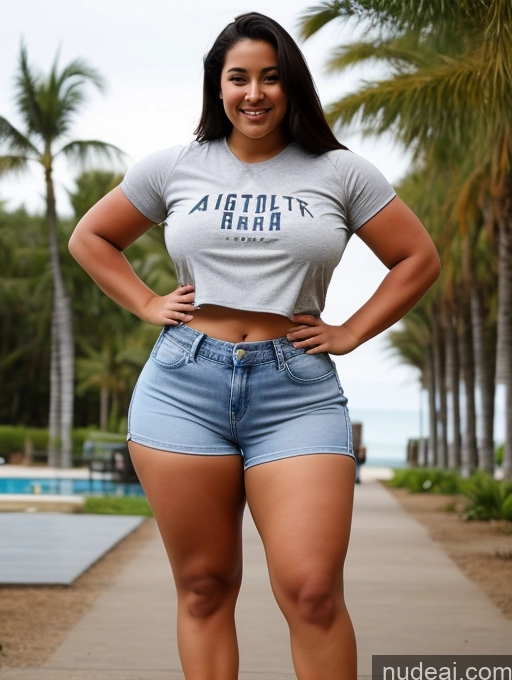 ai nude image of arafia is a woman with a big ass standing on a sidewalk pics of Athlete Big Hips Big Ass Jeans Short Shorts