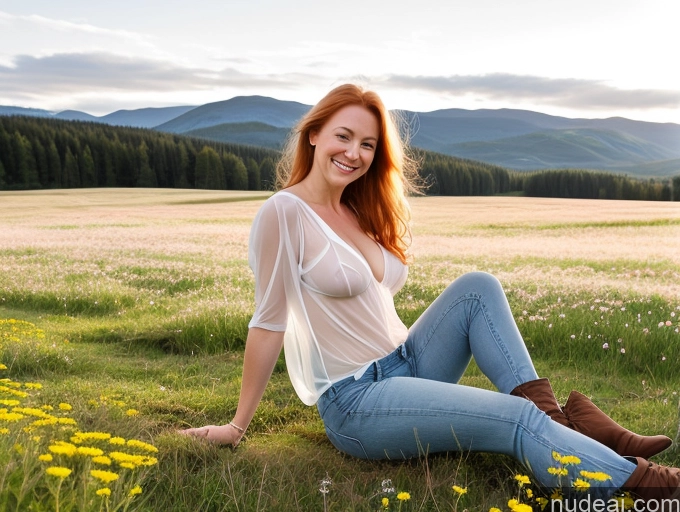 related ai porn images free for One Fairer Skin 40s Happy Long Hair Meadow Front View Jeans Boots Perfect Boobs Model Swedish Cleavage Ginger Transparent Bending Over