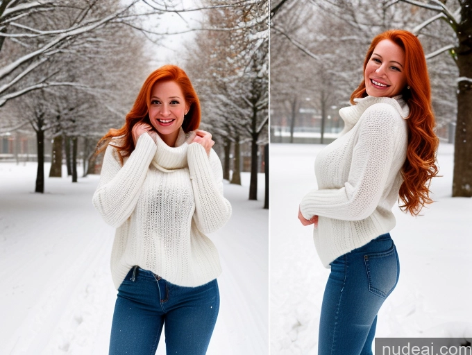 related ai porn images free for One Fairer Skin 40s Happy Long Hair Front View Jeans Boots Perfect Boobs Snow Sweater Model Ginger Dutch