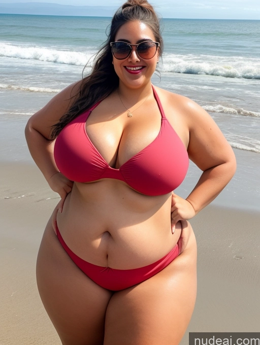 related ai porn images free for Woman Fat 20s Happy Brunette Ponytail White Beach T-pose Bikini Sunglasses Lipstick Big Hips Busty Huge Boobs Chubby Thick Front View