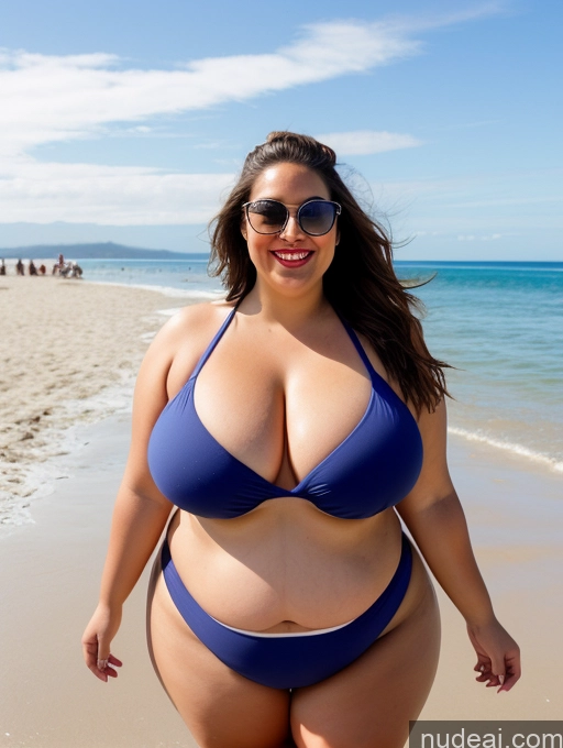 related ai porn images free for Woman Fat 20s Happy Brunette Ponytail White Beach T-pose Bikini Sunglasses Lipstick Big Hips Busty Huge Boobs Chubby Thick Front View